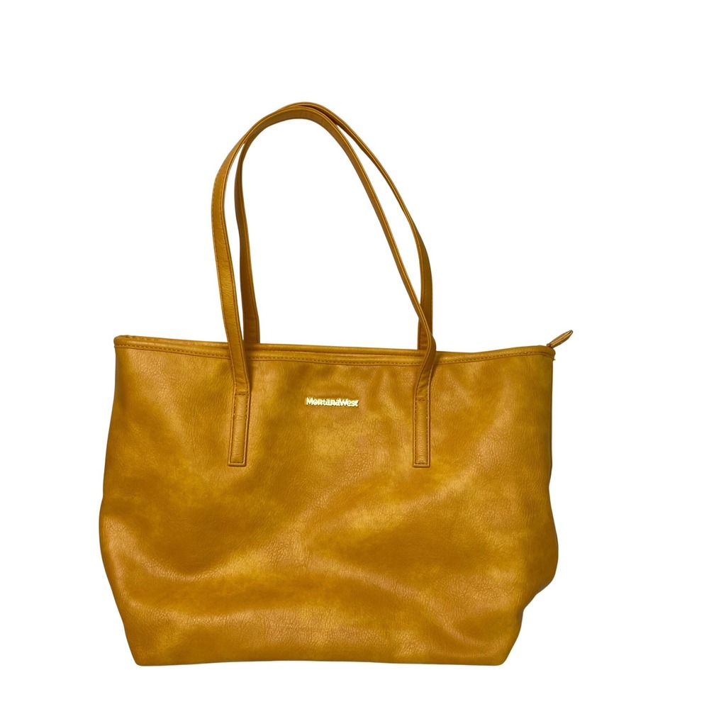 Montana West Mustard Yellow Tote Bag‎ Faux Leather Shoulder Bag - Picture 2 of 11